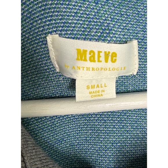 Maeve Striped 3/4 Sleeve Collared Fit & Flare Mini Dress Blue Green Women Medium - Picture 6 of 10